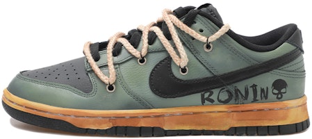 【訂製球鞋】Nike Dunk Low 解構風 復古 做舊 Vibe風 墨綠 漸變 骷髏 低幫 板鞋 男款 綠黑 Order 【訂製球鞋】Nike Dunk Low 解構風 復古 做舊 Vibe風 墨綠 漸變 骷髏 低幫 板鞋 男款 綠黑