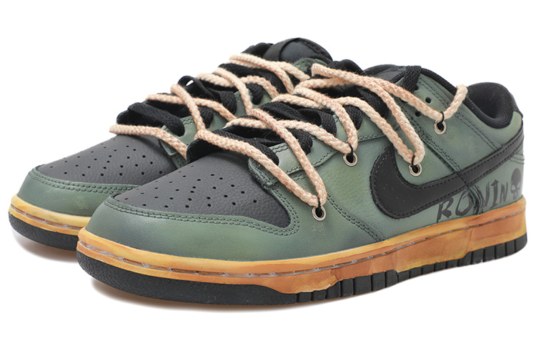 Shop [Shoes Custom] Nike Dunk Low 'Distressed Green Gradient Skull' DD1391-100(Team拾玖-复古做旧绿男)