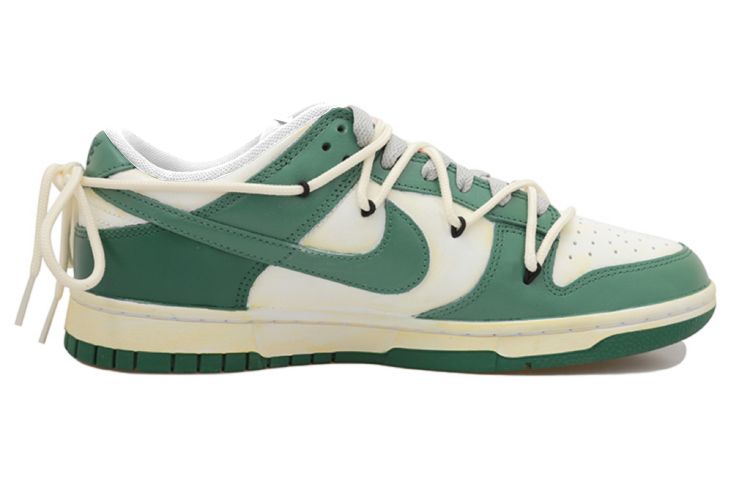 Order [Kasut Custom] Nike Dunk Low 'Distressed Shadow Patchwork Deconstructed Putih-Hijau' FD9911-101(Team拾玖-风绿贴布女S-BOX)