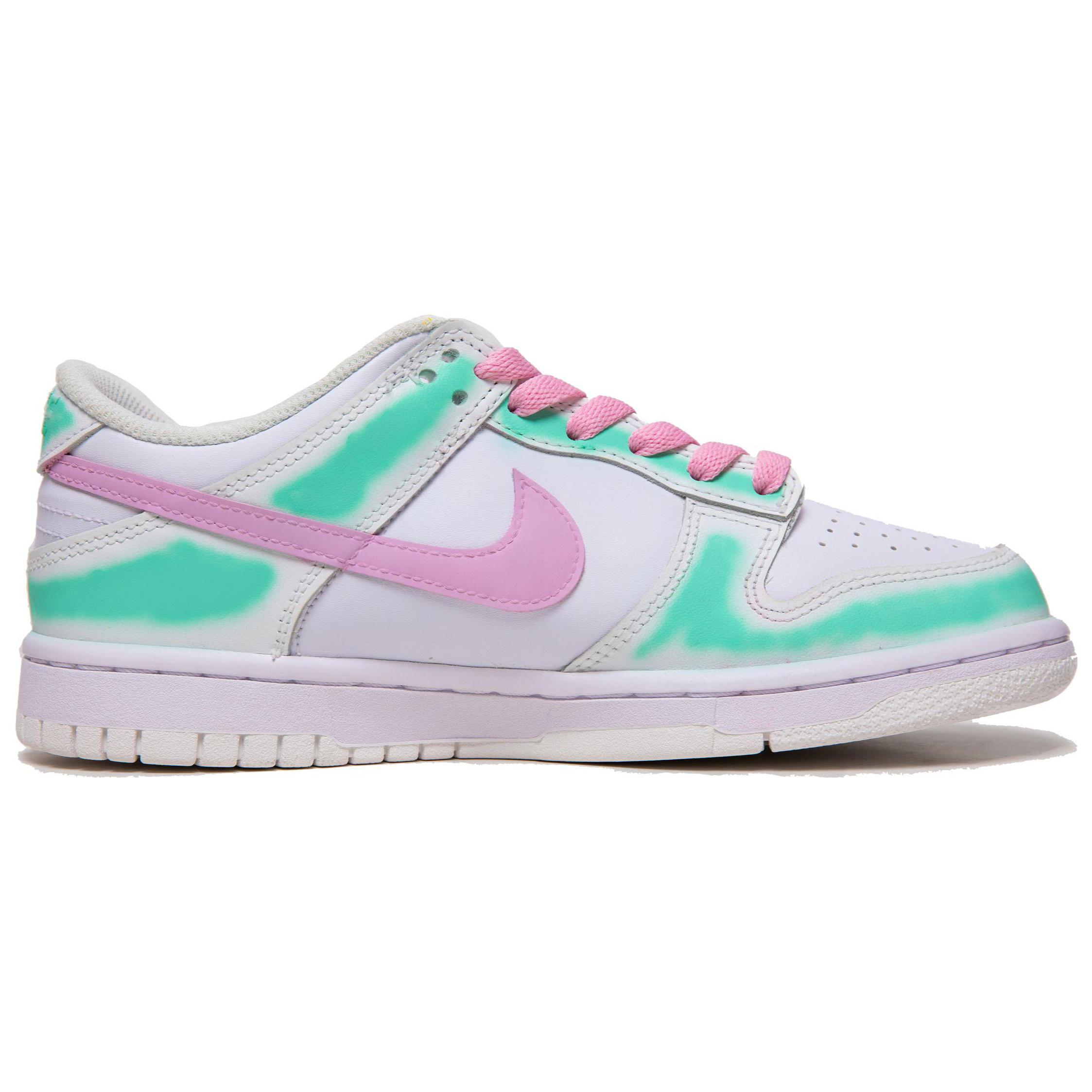 Order 【客製球鞋】Nike Dunk Low 迷幻塗鴉 多巴胺 糖果色 少女 清新 百搭 溫柔 低筒 板鞋 GS 粉綠