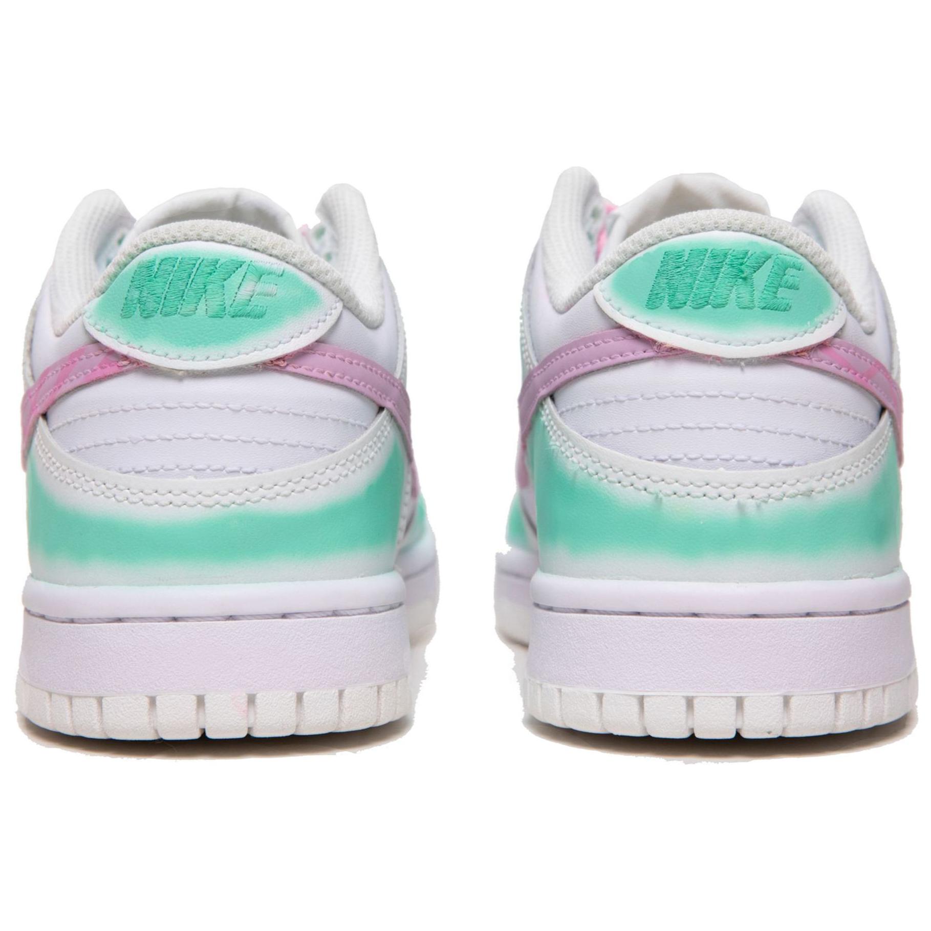 Shop 【客製球鞋】Nike Dunk Low 迷幻塗鴉 多巴胺 糖果色 少女 清新 百搭 溫柔 低筒 板鞋 GS 粉綠