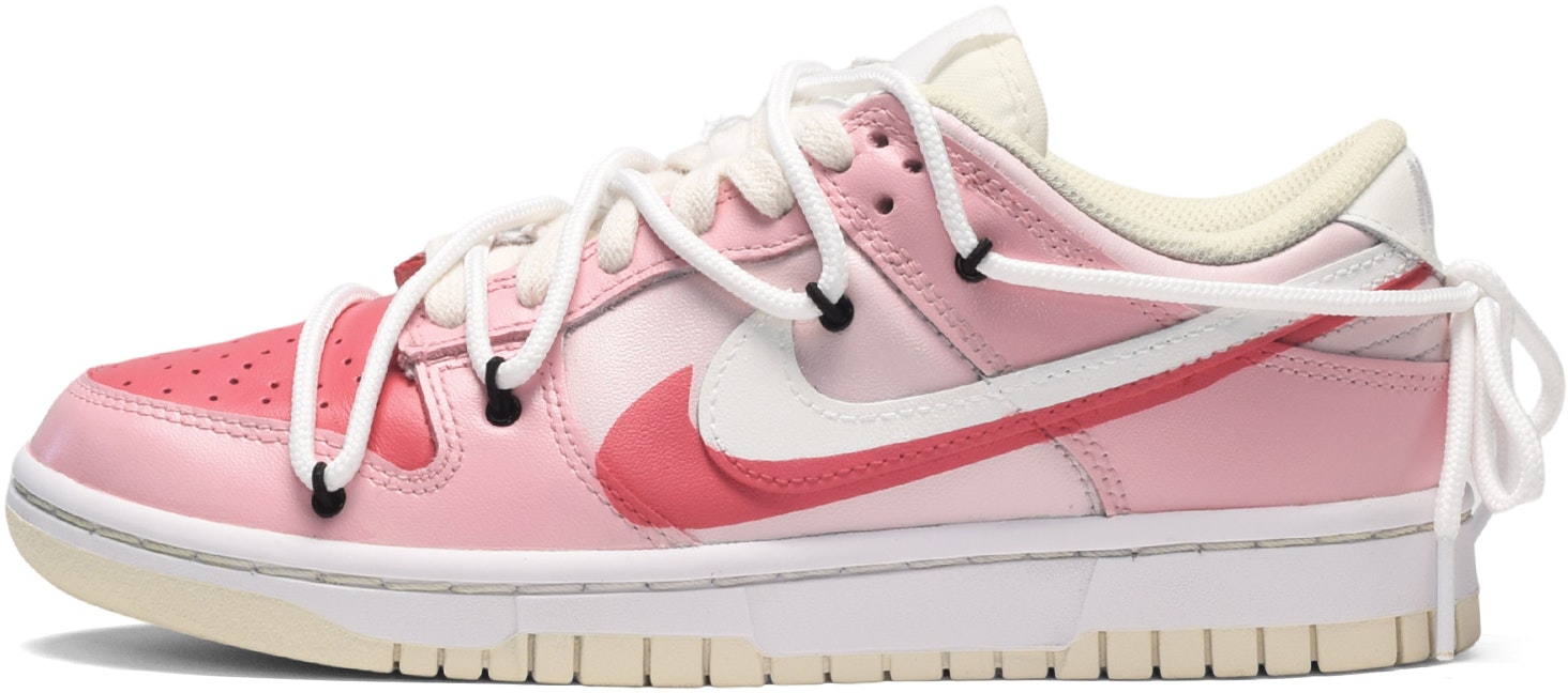 custom-shoes-nike-dunk-low-dopamine-double-swoosh-cherry-blossom-pink-white