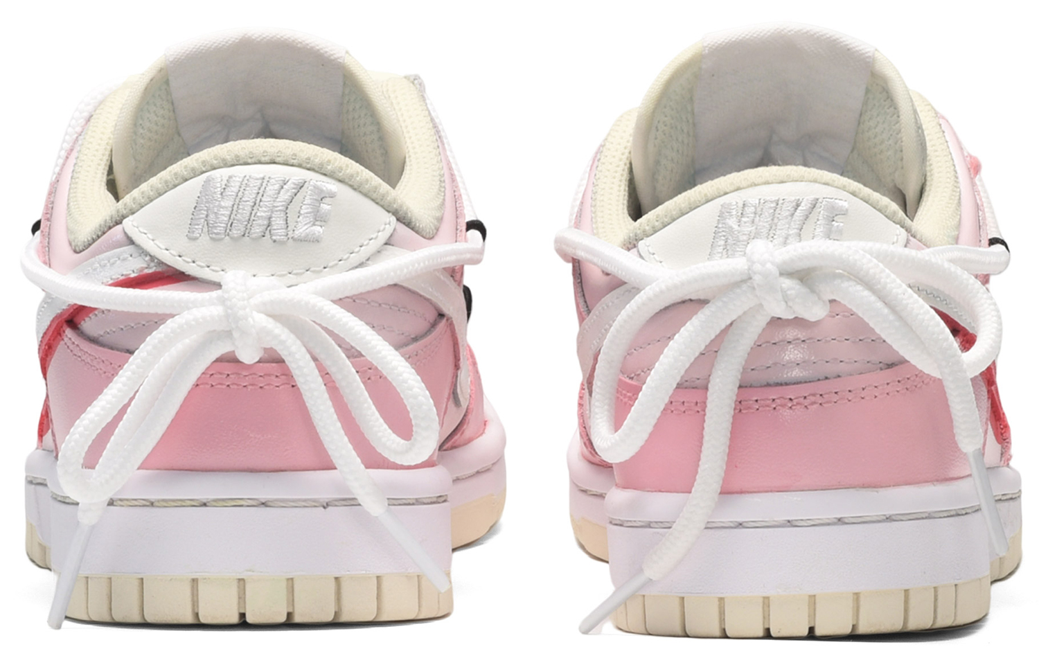 Shop [Kasut Custom] Nike Dunk Low 'Dopamine Double Swoosh Sakura Merah Jambu Putih' DJ6188-100(TeamE-男款樱花恋粉白)