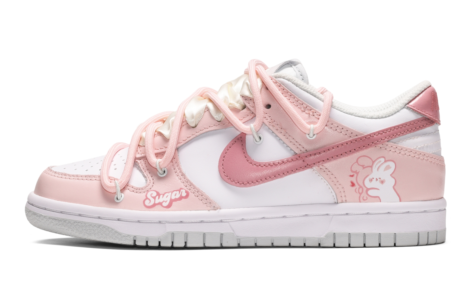 Buy 【定制球鞋】 Nike Dunk Low 多巴胺 芝芝桃桃 安慰兔舒適 百搭 低幫 板鞋 GS 粉白