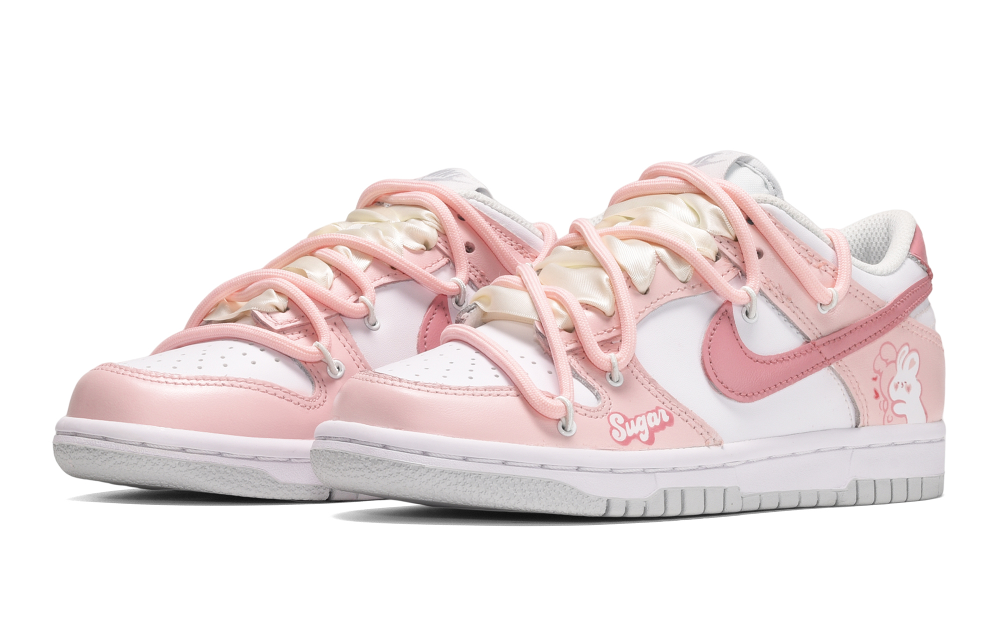 Lookbook 【定制球鞋】 Nike Dunk Low 多巴胺 芝芝桃桃 安慰兔舒適 百搭 低幫 板鞋 GS 粉白