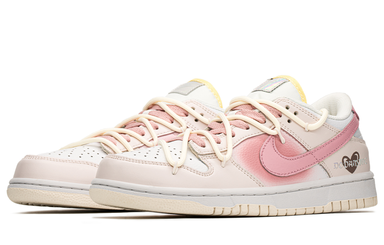 Shop [Zapatillas Personalizadas] Nike Dunk Low 'Corazón Rosa Dopamina' FJ7707-131(TeamA-多巴胺奶白)