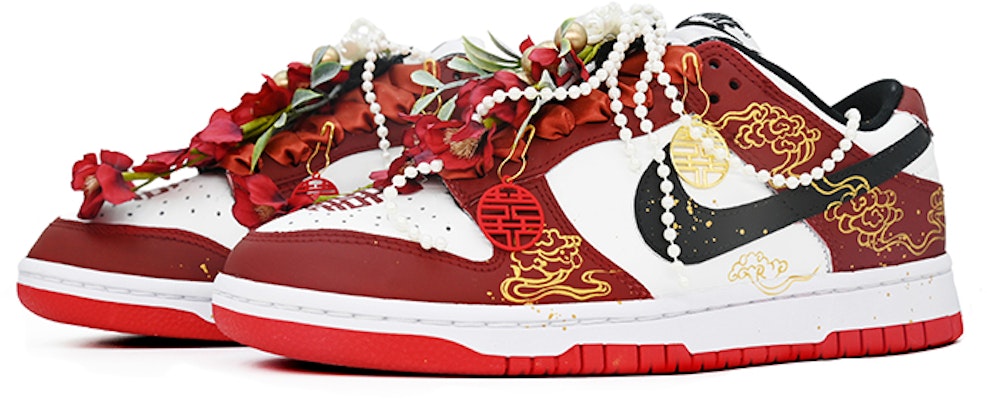 【定製球鞋】 Nike Dunk Low 天賜良緣 國風 囍 雲紋 舒適 時尚百搭 耐磨防滑減震 低幫 板鞋 男女同款 紅金 Lookbook 【定製球鞋】 Nike Dunk Low 天賜良緣 國風 囍 雲紋 舒適 時尚百搭 耐磨防滑減震 低幫 板鞋 男女同款 紅金