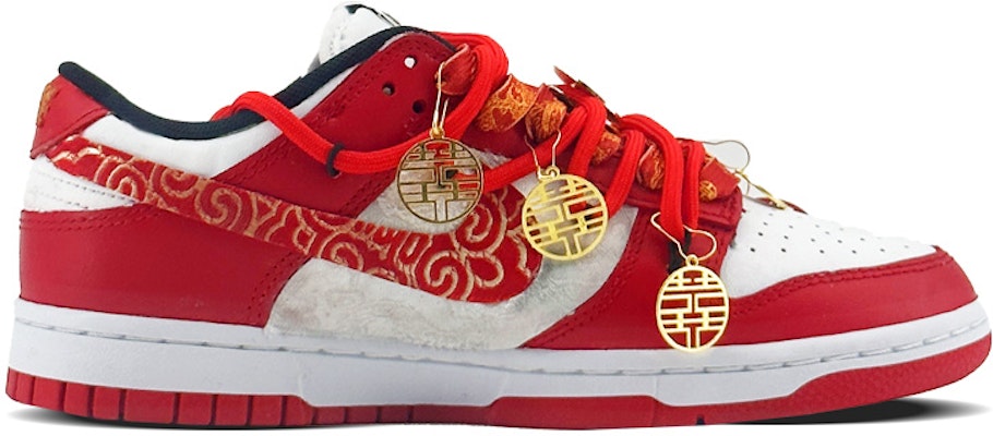 【定制球鞋】 Nike Dunk Low 喜歡你 刺繡 龍鳳呈祥 囍掛飾 婚鞋 高街 百搭 防滑耐磨 低幫 板鞋 男女同款 紅白 Lookbook 【定制球鞋】 Nike Dunk Low 喜歡你 刺繡 龍鳳呈祥 囍掛飾 婚鞋 高街 百搭 防滑耐磨 低幫 板鞋 男女同款 紅白