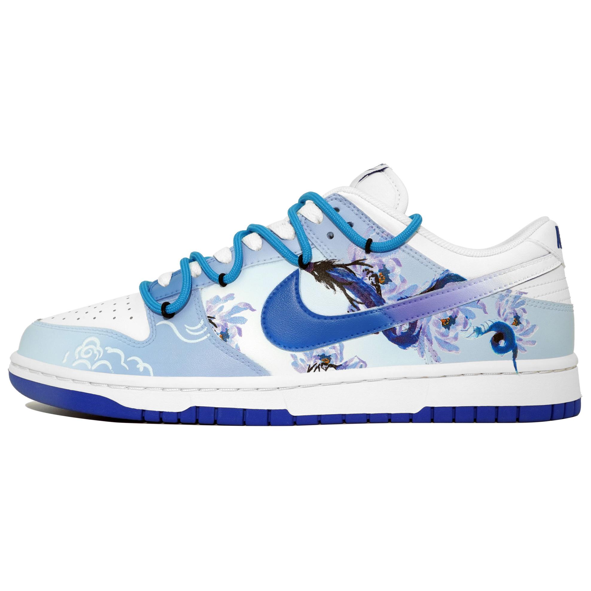 [Custom Shoes] Nike Dunk Low 'Dragon BlueWhite' Novelship