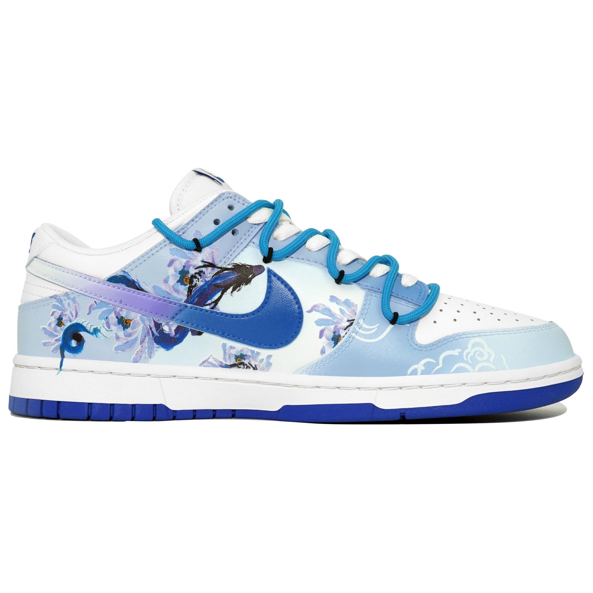 Lookbook [Kasut Custom] Nike Dunk Rendah 'Biru Naga-Putih' DV0831-104(Team113-水涌龙腾)