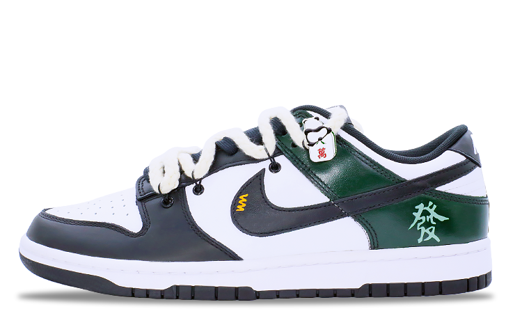 [Custom Shoes] Nike Dunk Low 'Dragon Tornado CNY Black White Green'