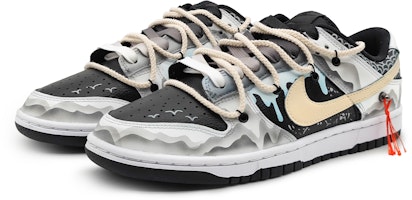 【訂製球鞋】 Nike Dunk Low 龍遊萬川 栩栩江山 鱗片 國風國潮 尾繩可拆卸 低筒 板鞋 GS 黃黑 Lookbook 【訂製球鞋】 Nike Dunk Low 龍遊萬川 栩栩江山 鱗片 國風國潮 尾繩可拆卸 低筒 板鞋 GS 黃黑