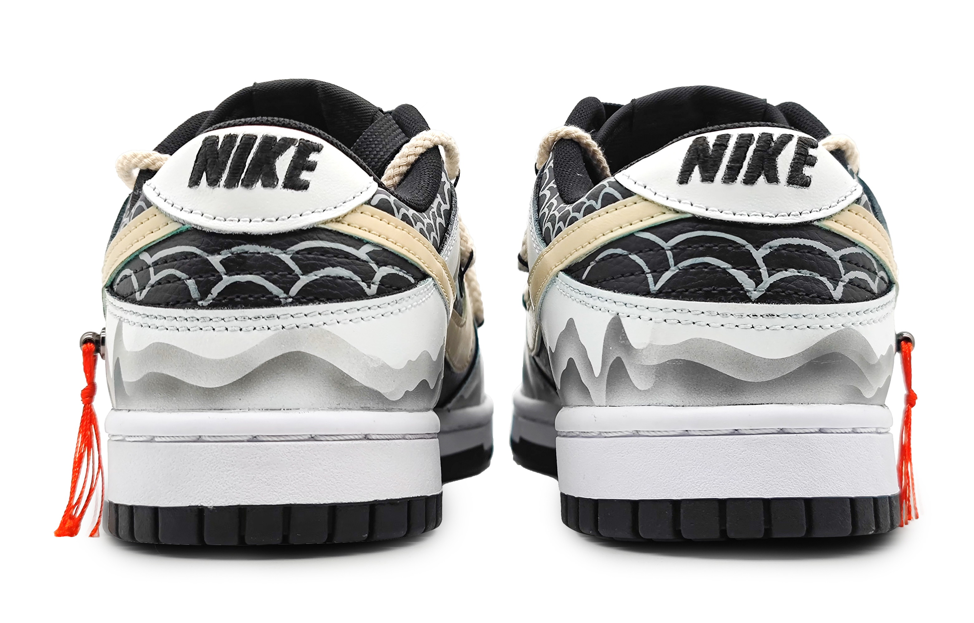 Purchase 나이키 덩크 로우 '용황흑' (커스텀) FD1232-001(Team16-女款龙游万川米色)