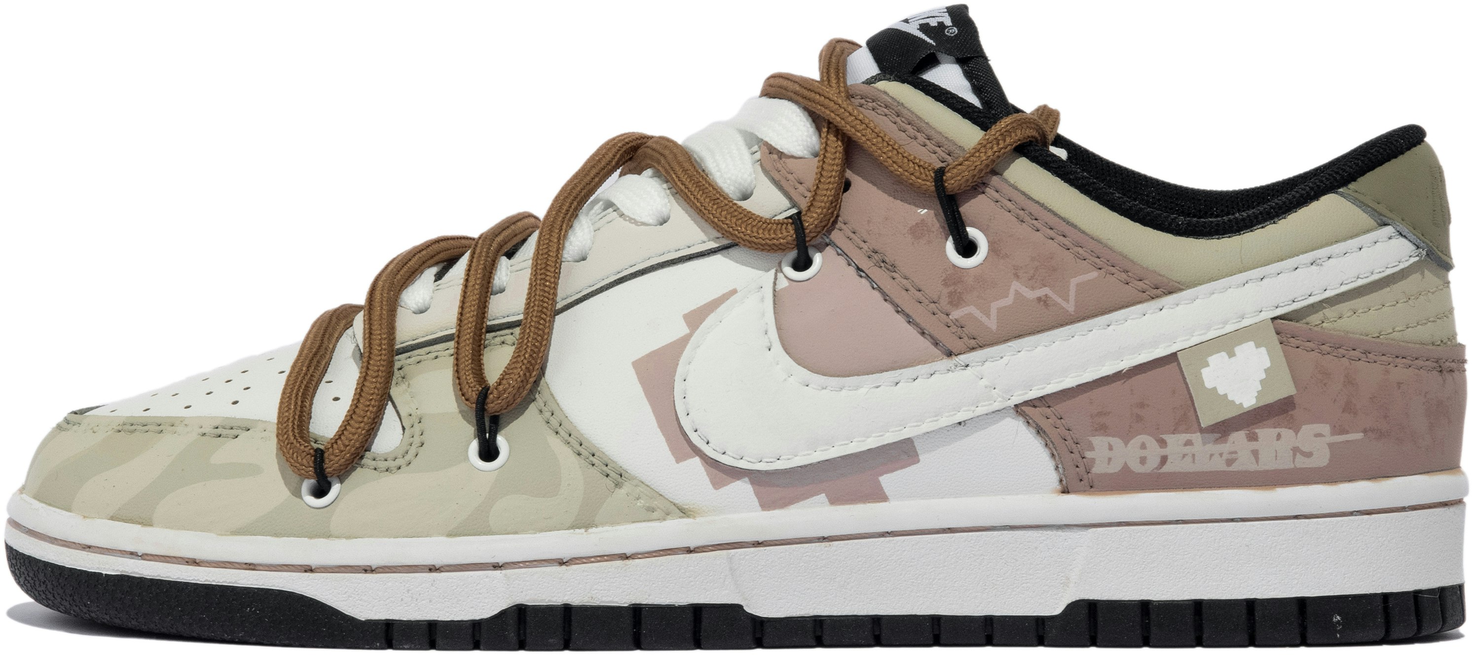 custom-shoes-nike-dunk-low-dream-collection-pixel-heart-pink-brown-yellow