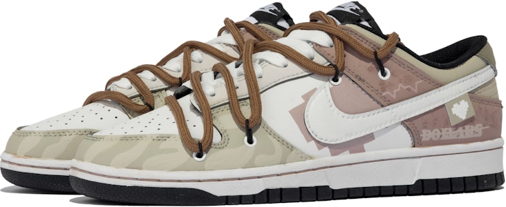 【定制球鞋】 Nike Dunk Low 夢境收藏 愛心 像素 簡約 低幫 板鞋 男款 粉棕黃 Lookbook 【定制球鞋】 Nike Dunk Low 夢境收藏 愛心 像素 簡約 低幫 板鞋 男款 粉棕黃
