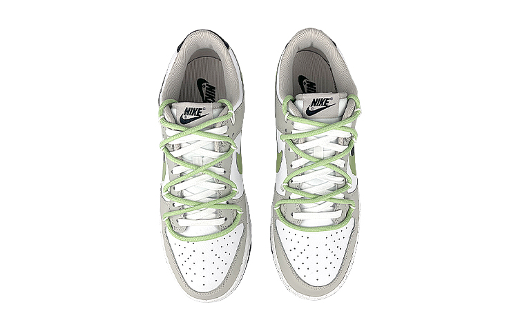 Shop [Sepatu Kustom] Nike Dunk Low 'Dual Swoosh Splatter Gaya Cina Teratai Hitam Putih Abu' FD0661-100(Team47-男双勾莲花解构)