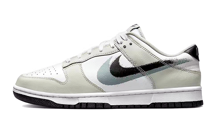 Sizing [Sepatu Kustom] Nike Dunk Low 'Dual Swoosh Splatter Gaya Cina Teratai Hitam Putih Abu' FD0661-100(Team47-男双勾莲花解构)