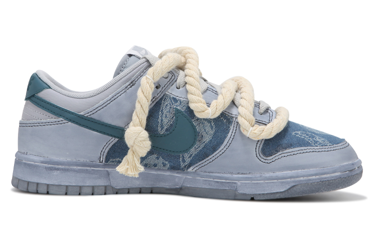 Order 나이키 덩크 로우 '데님 페이즐리 디컨스트럭티드' (그레이블루) DJ6188-003(Teamfour-男款腰果花灰蓝)