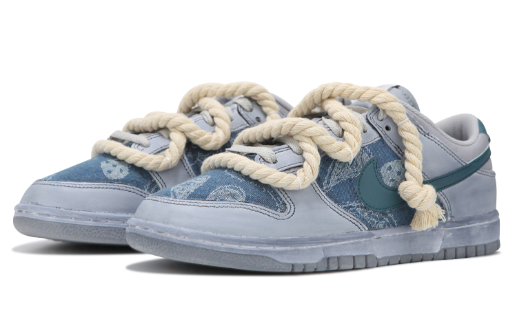 Lookbook 나이키 덩크 로우 '데님 페이즐리 디컨스트럭티드' (그레이블루) DJ6188-003(Teamfour-男款腰果花灰蓝)