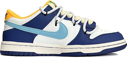 【訂製球鞋】 Nike Dunk 低筒 厄瓜多爾 春夏系列 簡約 中性風 防滑耐磨 低筒 滑板鞋 GS 藍白 Order 【訂製球鞋】 Nike Dunk 低筒 厄瓜多爾 春夏系列 簡約 中性風 防滑耐磨 低筒 滑板鞋 GS 藍白