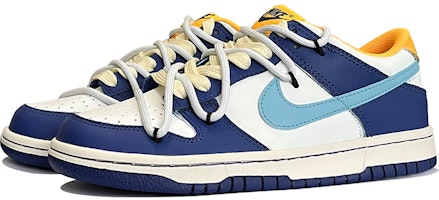 【訂製球鞋】 Nike Dunk 低筒 厄瓜多爾 春夏系列 簡約 中性風 防滑耐磨 低筒 滑板鞋 GS 藍白 Lookbook 【訂製球鞋】 Nike Dunk 低筒 厄瓜多爾 春夏系列 簡約 中性風 防滑耐磨 低筒 滑板鞋 GS 藍白