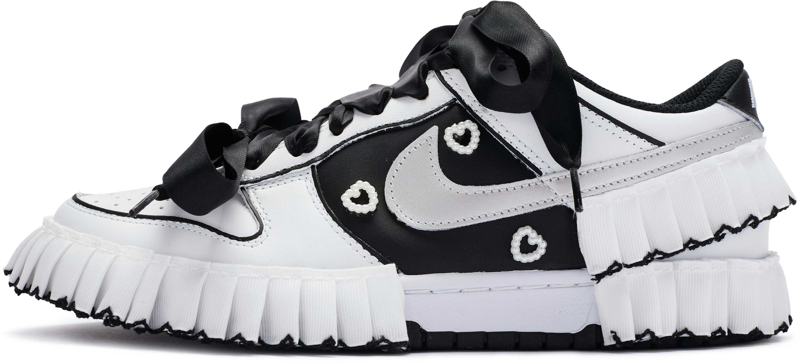 custom-shoes-nike-dunk-low-elegant-dancer-white-black-silver