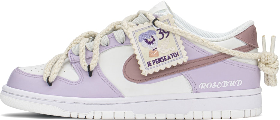 【定製球鞋】 Nike Dunk Low FZBB 刺繡玫瑰 溫柔 簡約 低筒 板鞋 GS 紫粉 Buy 【定製球鞋】 Nike Dunk Low FZBB 刺繡玫瑰 溫柔 簡約 低筒 板鞋 GS 紫粉