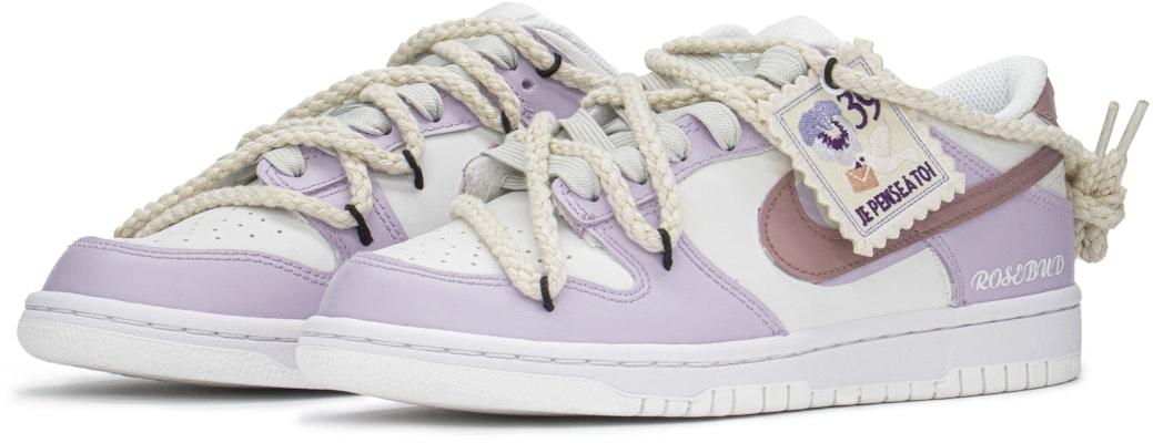 【定製球鞋】 Nike Dunk Low FZBB 刺繡玫瑰 溫柔 簡約 低筒 板鞋 GS 紫粉 Lookbook 【定製球鞋】 Nike Dunk Low FZBB 刺繡玫瑰 溫柔 簡約 低筒 板鞋 GS 紫粉