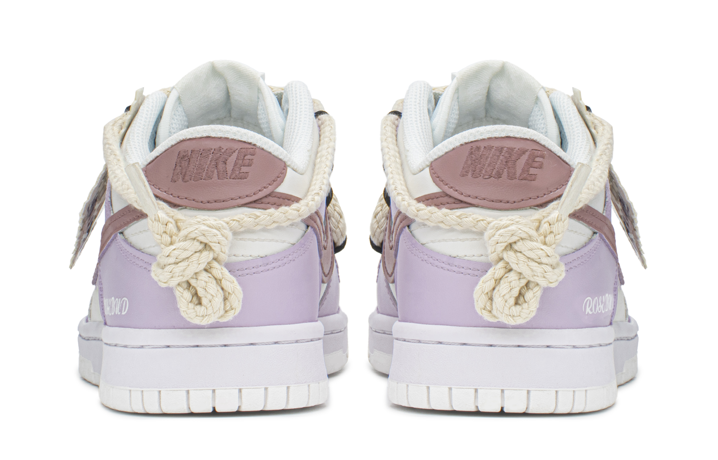 Shop 【定製球鞋】 Nike Dunk Low FZBB 刺繡玫瑰 溫柔 簡約 低筒 板鞋 GS 紫粉