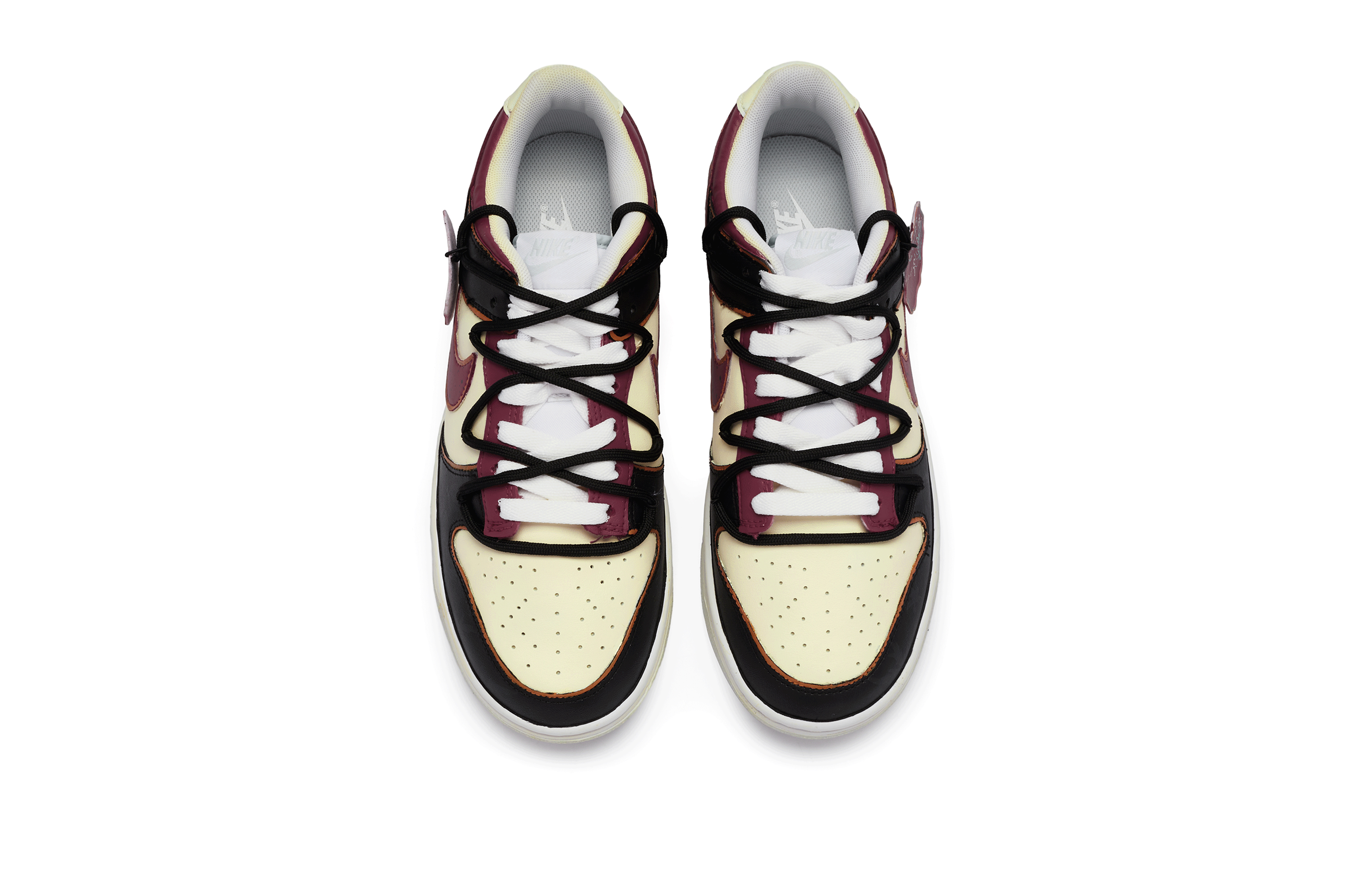 Shop 【客製球鞋】Nike Dunk Low 811製造 琺瑯花鳥 台灣風 古典 手繪噴繪 防滑 低筒 板鞋 GS 紫紅黑