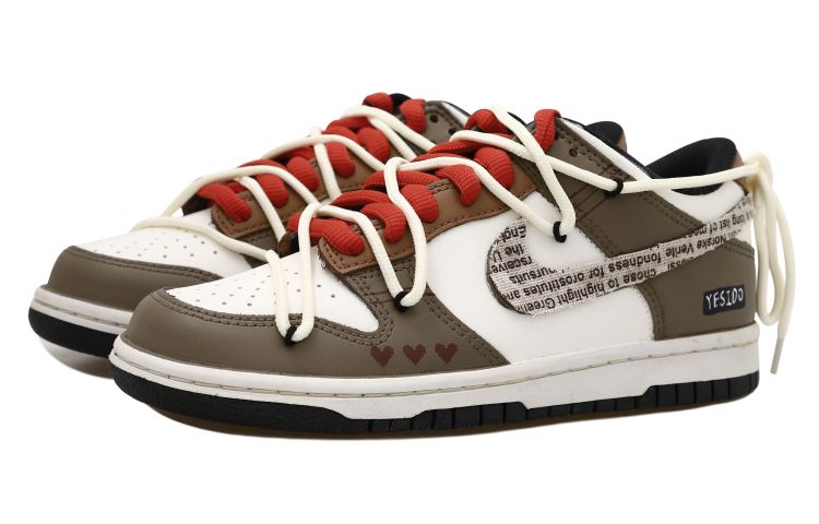 Lookbook 【訂製球鞋】Nike Dunk Low 永恆愛 我願意 老化貼布 解構鞋帶 禮盒 低筒 板鞋 GS 白棕