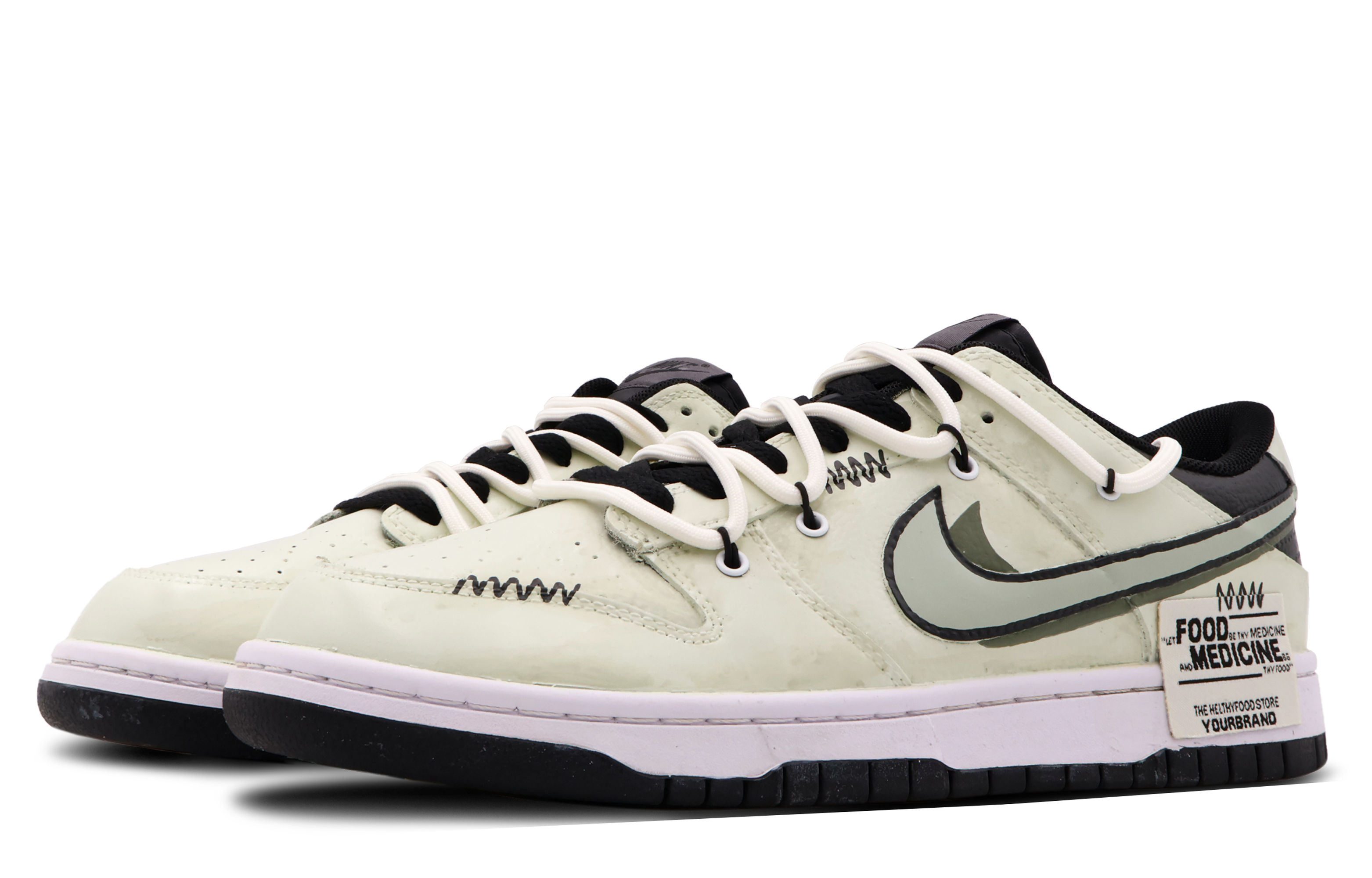 Shop [Sepatu Custom] Nike Dunk Low 'Cerita Hijau Abadi' FD1232-001(Team53-女款乔木物语)