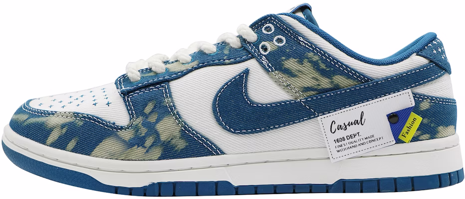【客製球鞋】 Nike Dunk Low 漸變牛仔 高街潮流 校園風 隨機圖案 牛仔 自由潑墨 低筒 滑板鞋 男款 藍白 Buy 【客製球鞋】 Nike Dunk Low 漸變牛仔 高街潮流 校園風 隨機圖案 牛仔 自由潑墨 低筒 滑板鞋 男款 藍白