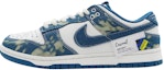 Buy 【客製球鞋】 Nike Dunk Low 漸變牛仔 高街潮流 校園風 隨機圖案 牛仔 自由潑墨 低筒 滑板鞋 男款 藍白