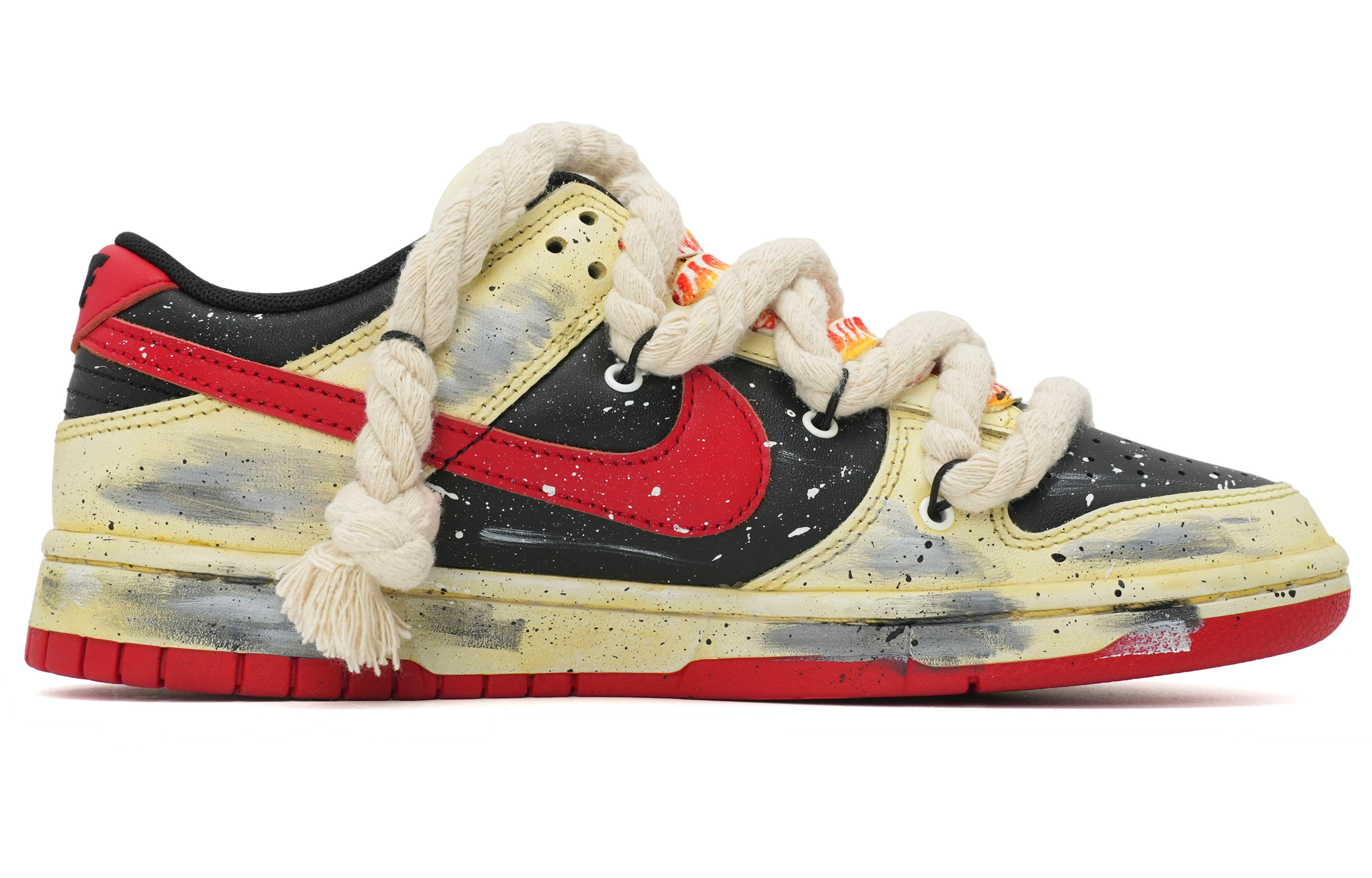 Order [Nike Sepatu Kustom] Nike Dunk Low 'Faded Flame Swoosh Almond' FD9762-061(Team35-活力火焰）