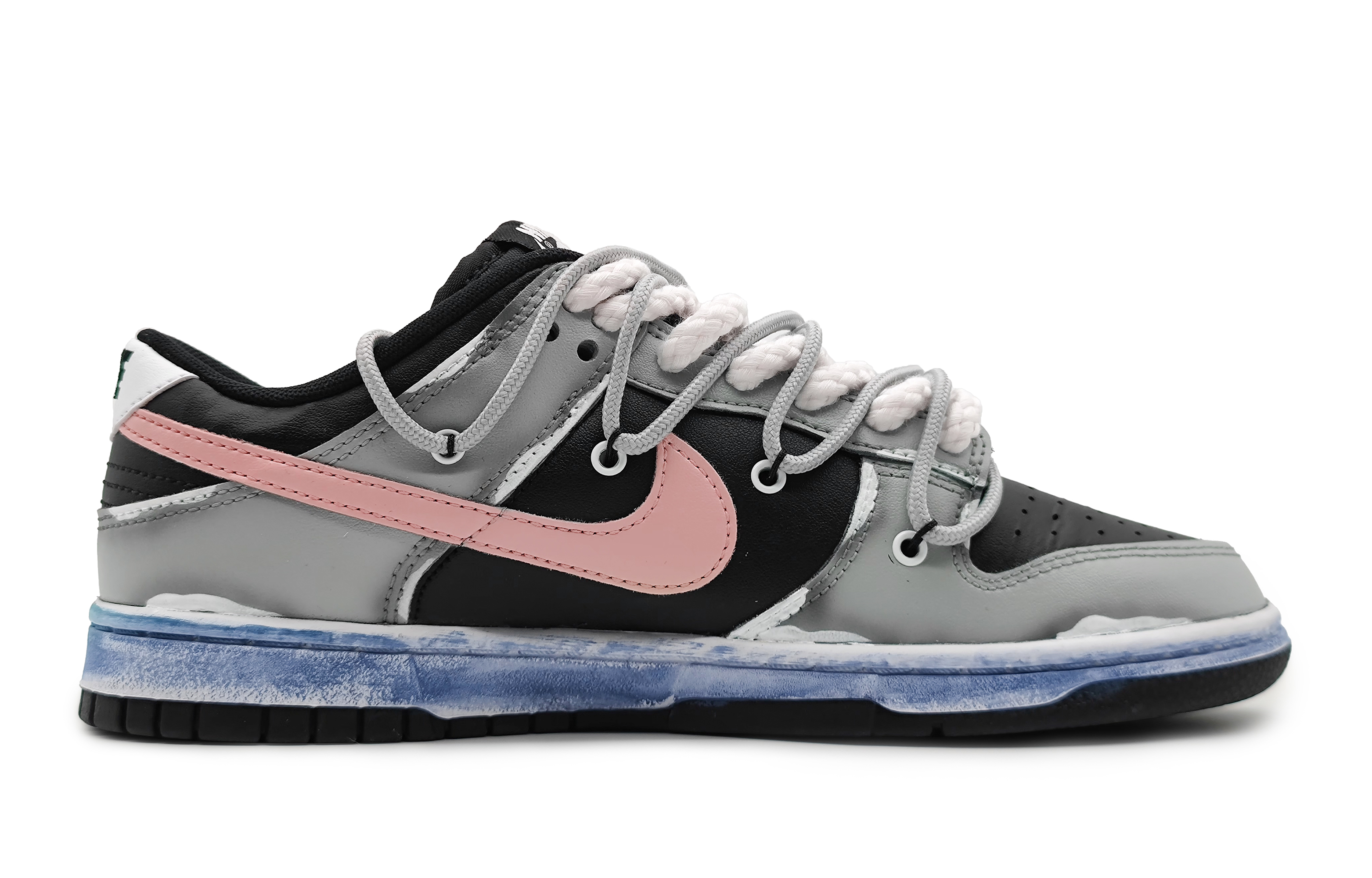 Order [Zapatillas Personalizadas] Nike Dunk Low 'Rosa Deslavado-Negro-Gris' FD1232-001(Team16-女款摩根褪色粉)