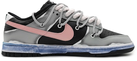 【客製化球鞋】Nike Dunk Low 摩根色變 複古 刺繡標籤 侵蝕漸變 染舊作風 低筒 滑板鞋 GS 粉黑灰 Order 【客製化球鞋】Nike Dunk Low 摩根色變 複古 刺繡標籤 侵蝕漸變 染舊作風 低筒 滑板鞋 GS 粉黑灰