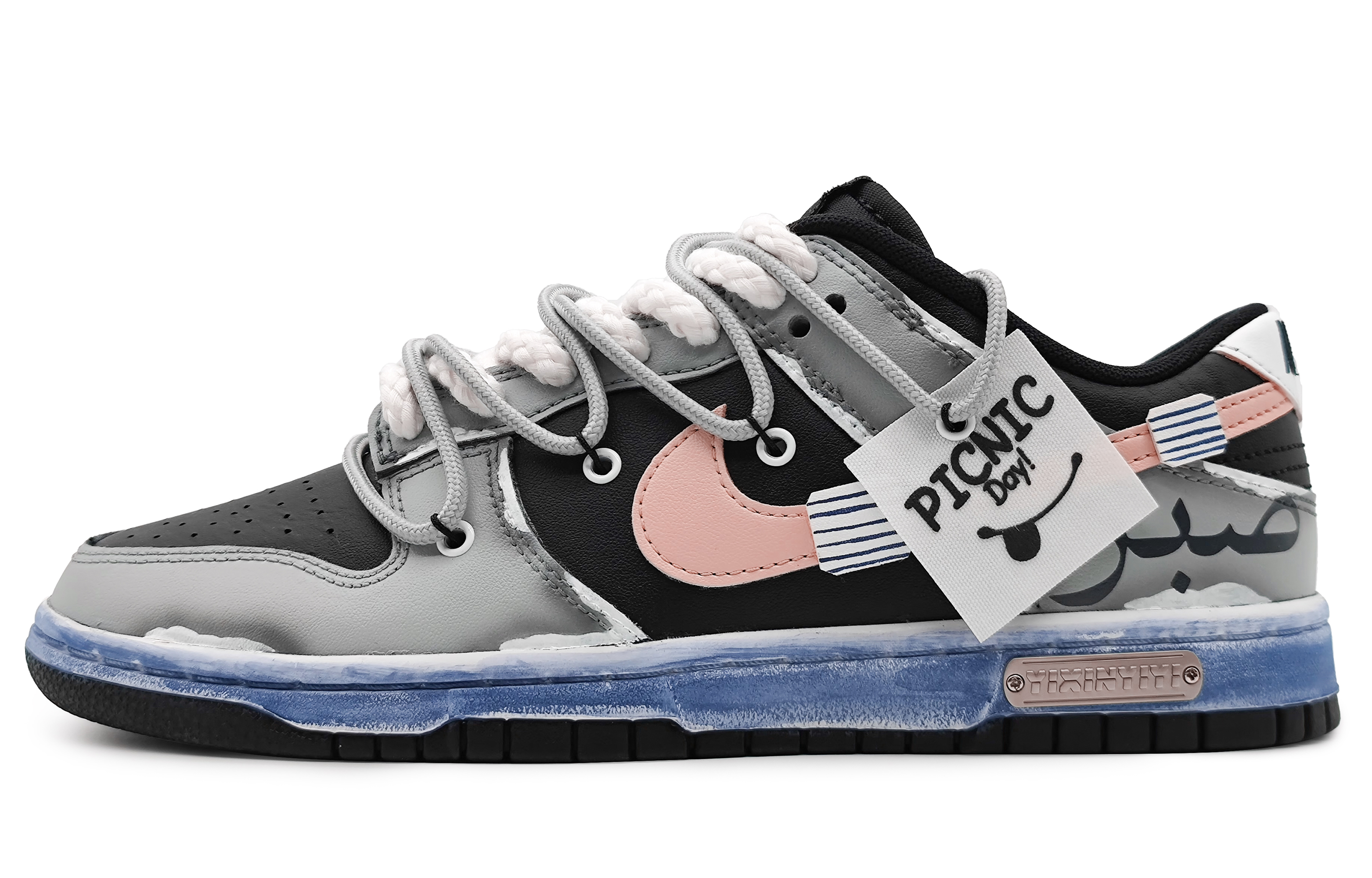 Buy 나이키 덩크 로우 '페일 핑크-그레이' 커스텀 (49 characters) DV0831-002(Team16-男款摩根褪色粉)