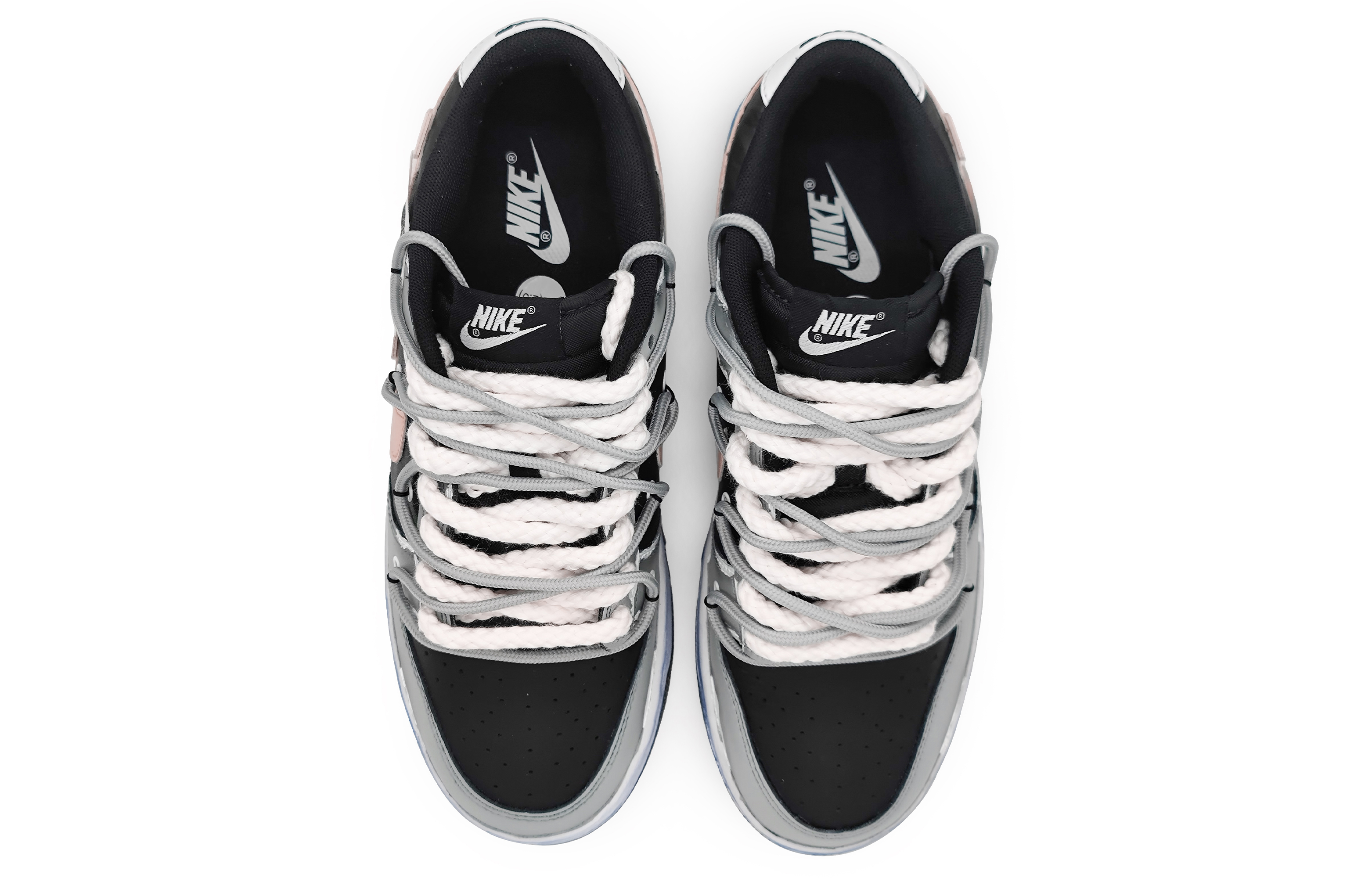 Shop 나이키 덩크 로우 '페일 핑크-그레이' 커스텀 (49 characters) DV0831-002(Team16-男款摩根褪色粉)