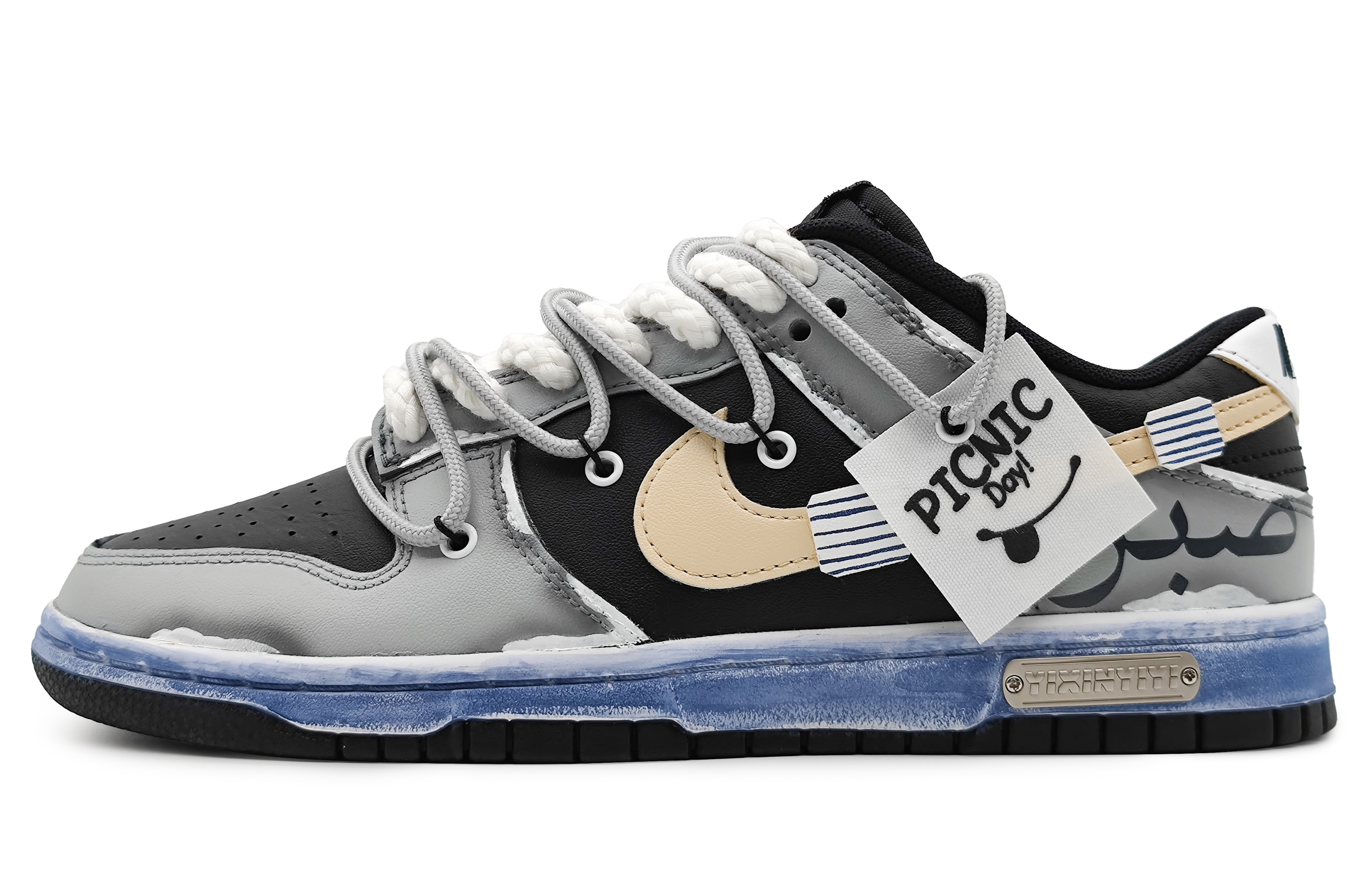 Buy [カスタムシューズ] ナイキ ダンク ロー 'フェードイエロー-ブラック-グレー' DV0831-002(Team16-男款摩根褪色黄)