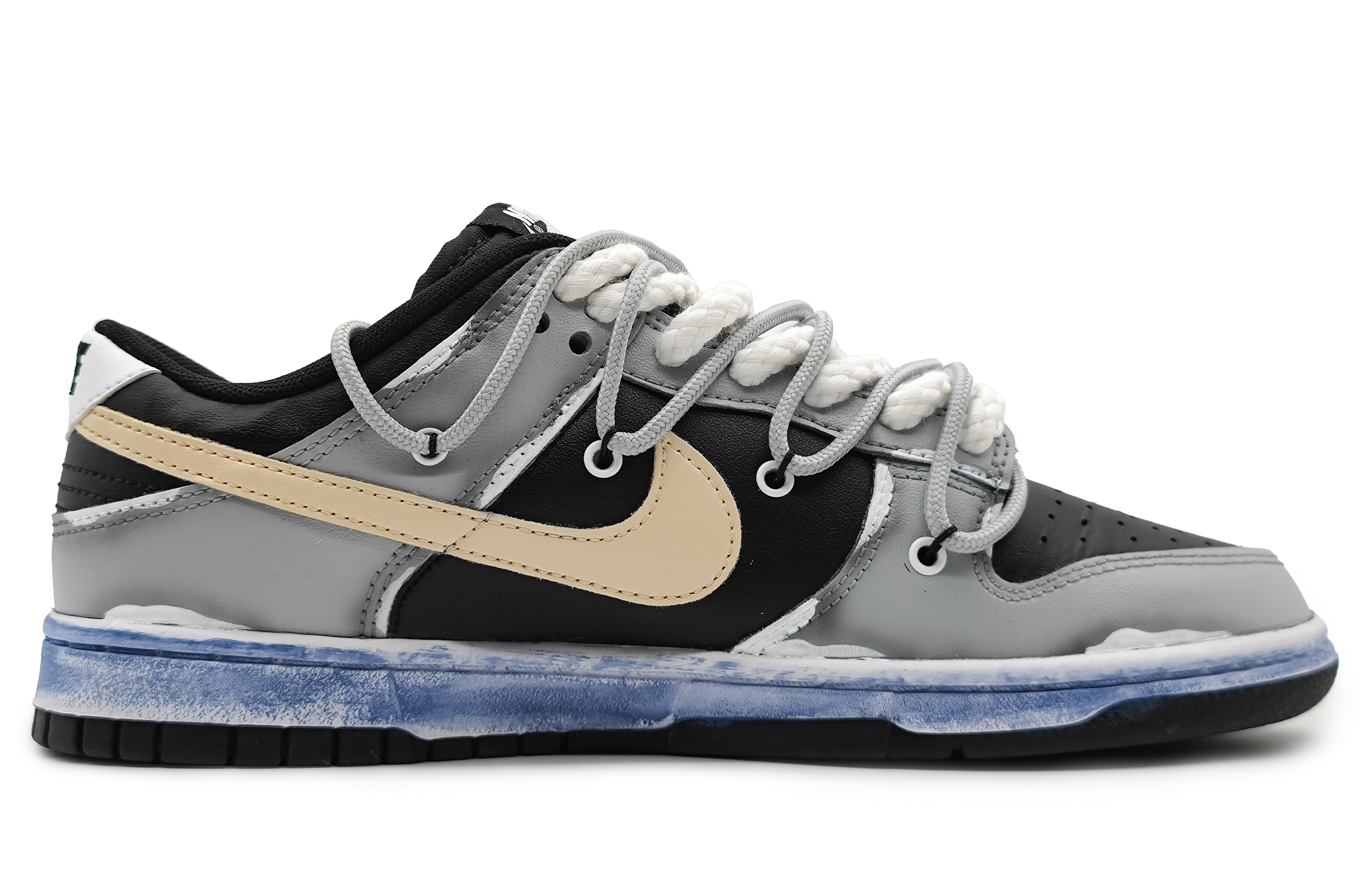 Order [カスタムシューズ] ナイキ ダンク ロー 'フェードイエロー-ブラック-グレー' DV0831-002(Team16-男款摩根褪色黄)