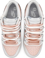 【客製球鞋】Nike Dunk Low 指紋愛心 心動旋律 雕花皮勾 解構紋理 標籤可拆卸 低筒 板鞋 GS 粉灰 Shop 【客製球鞋】Nike Dunk Low 指紋愛心 心動旋律 雕花皮勾 解構紋理 標籤可拆卸 低筒 板鞋 GS 粉灰