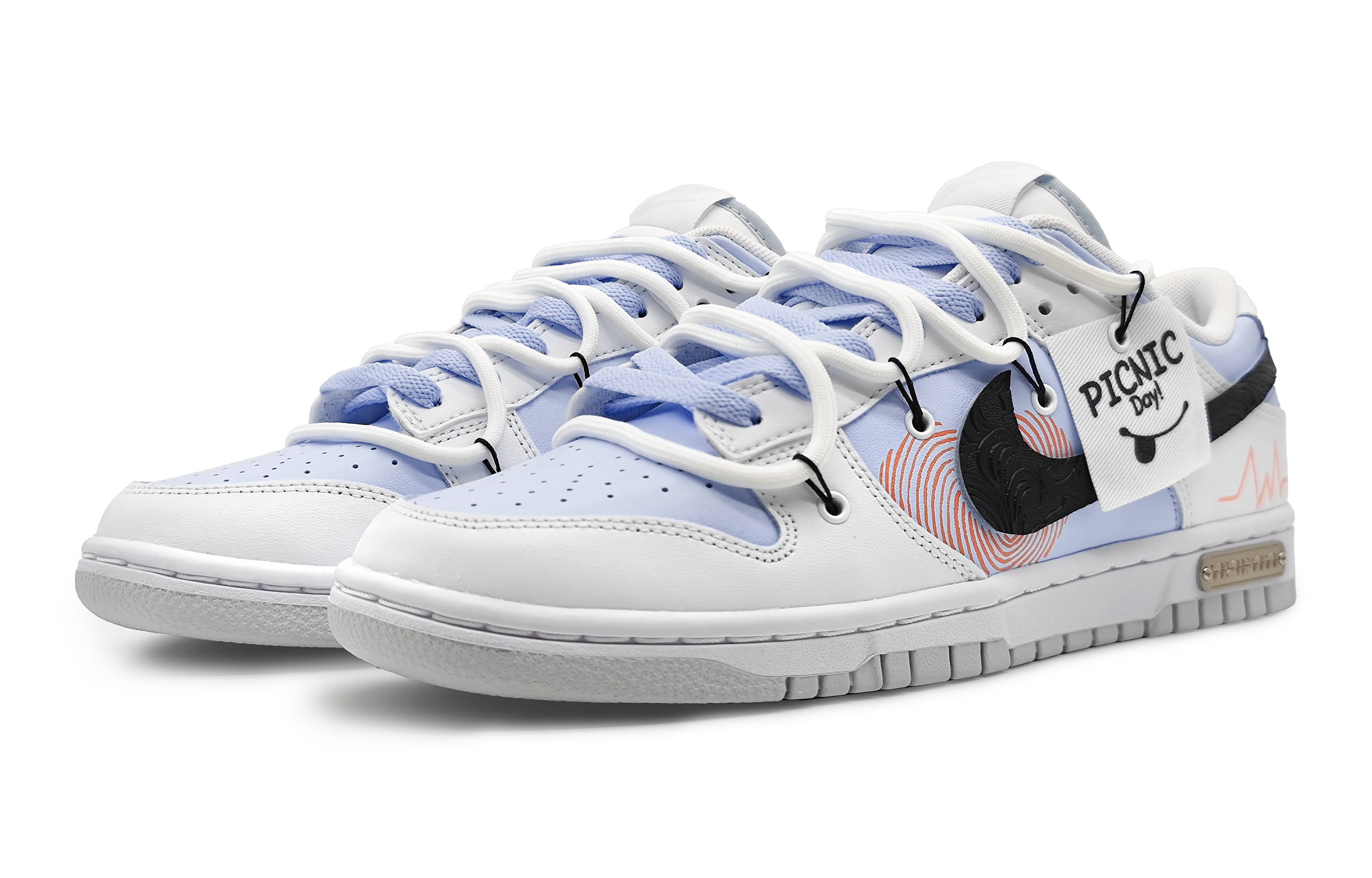 Lookbook 나이키 덩크 로우 '핑거프린트 하트 보라-회색' (커스텀) DH9765-102(Team16-女款指纹爱心紫)