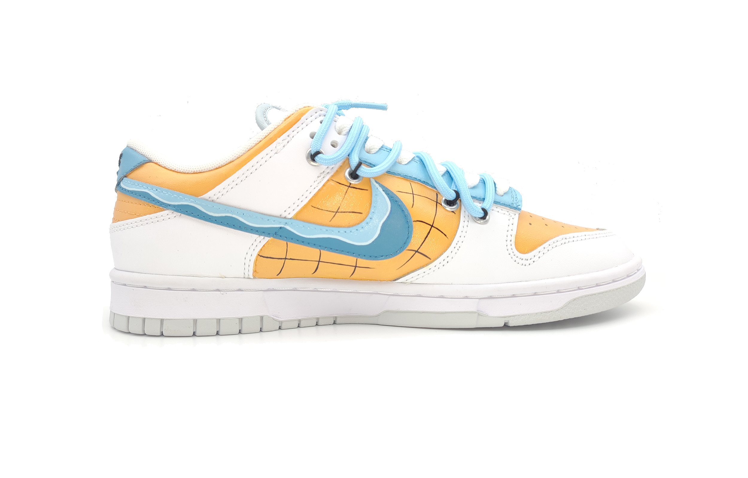 Order カスタム ダンク Low "魚骨青白" (カスタムダンク Low "魚骨青白") DV0831-101(Team136-鱼骨)