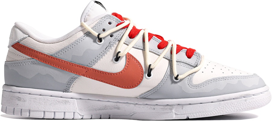 【定制球鞋】Nike Dunk Low 特殊鞋盒 灼火為心 火焰 羽毛 簡約 低幫 板鞋 男款 紅灰白 Order 【定制球鞋】Nike Dunk Low 特殊鞋盒 灼火為心 火焰 羽毛 簡約 低幫 板鞋 男款 紅灰白