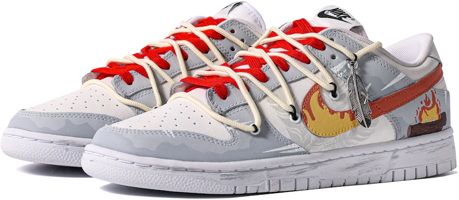【定制球鞋】Nike Dunk Low 特殊鞋盒 灼火為心 火焰 羽毛 簡約 低幫 板鞋 男款 紅灰白 Lookbook 【定制球鞋】Nike Dunk Low 特殊鞋盒 灼火為心 火焰 羽毛 簡約 低幫 板鞋 男款 紅灰白