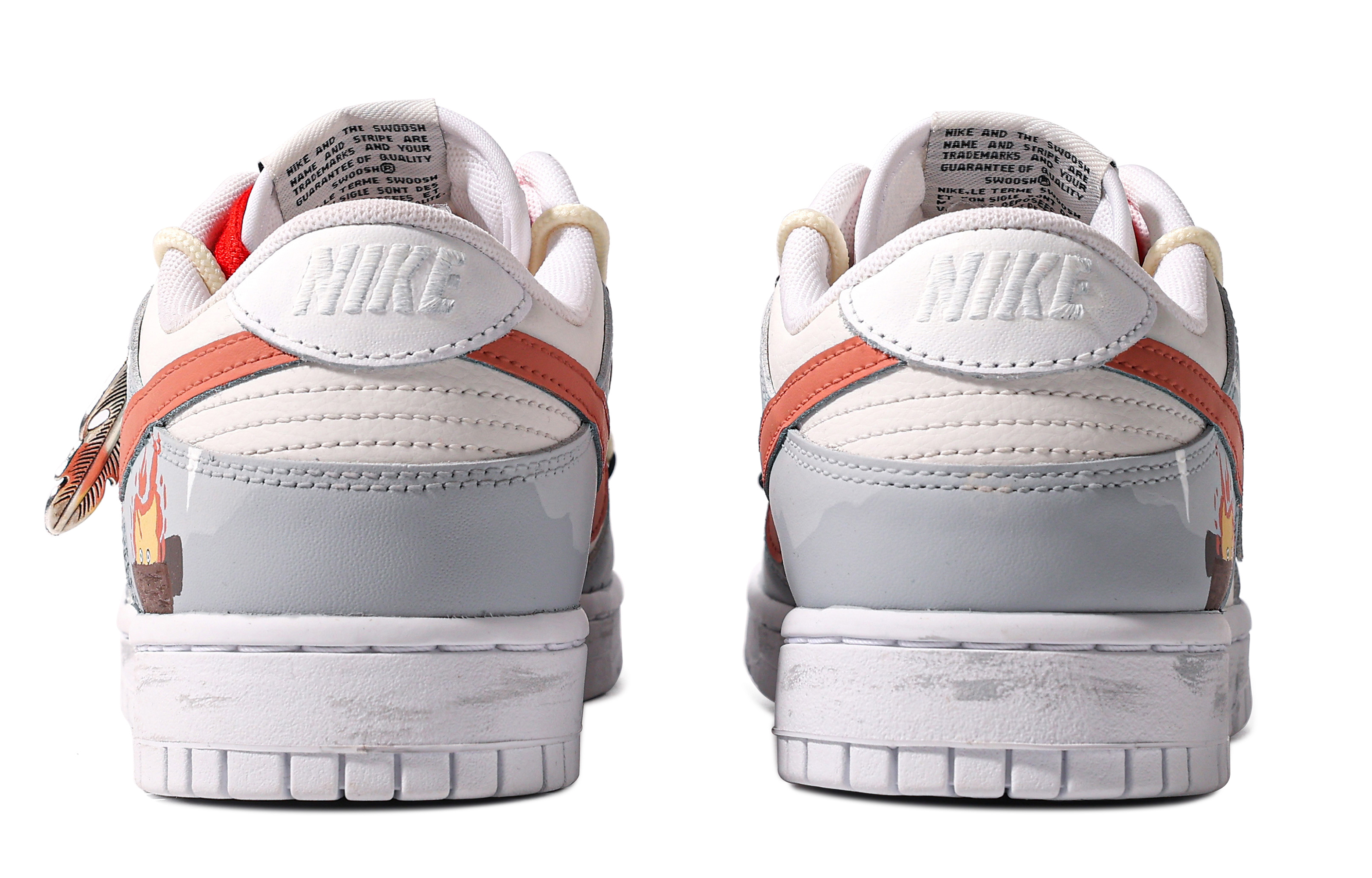 Shop [Custom Shoes] Nike Dunk Low 'Flame Red Grey White'