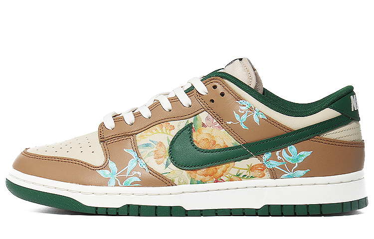 Buy 【カスタムシューズ】ナイキ ダンク ロー「フローラルブルーム グリーンリーフコーヒー」 FB7160-231(Team10-鲜花绽放）