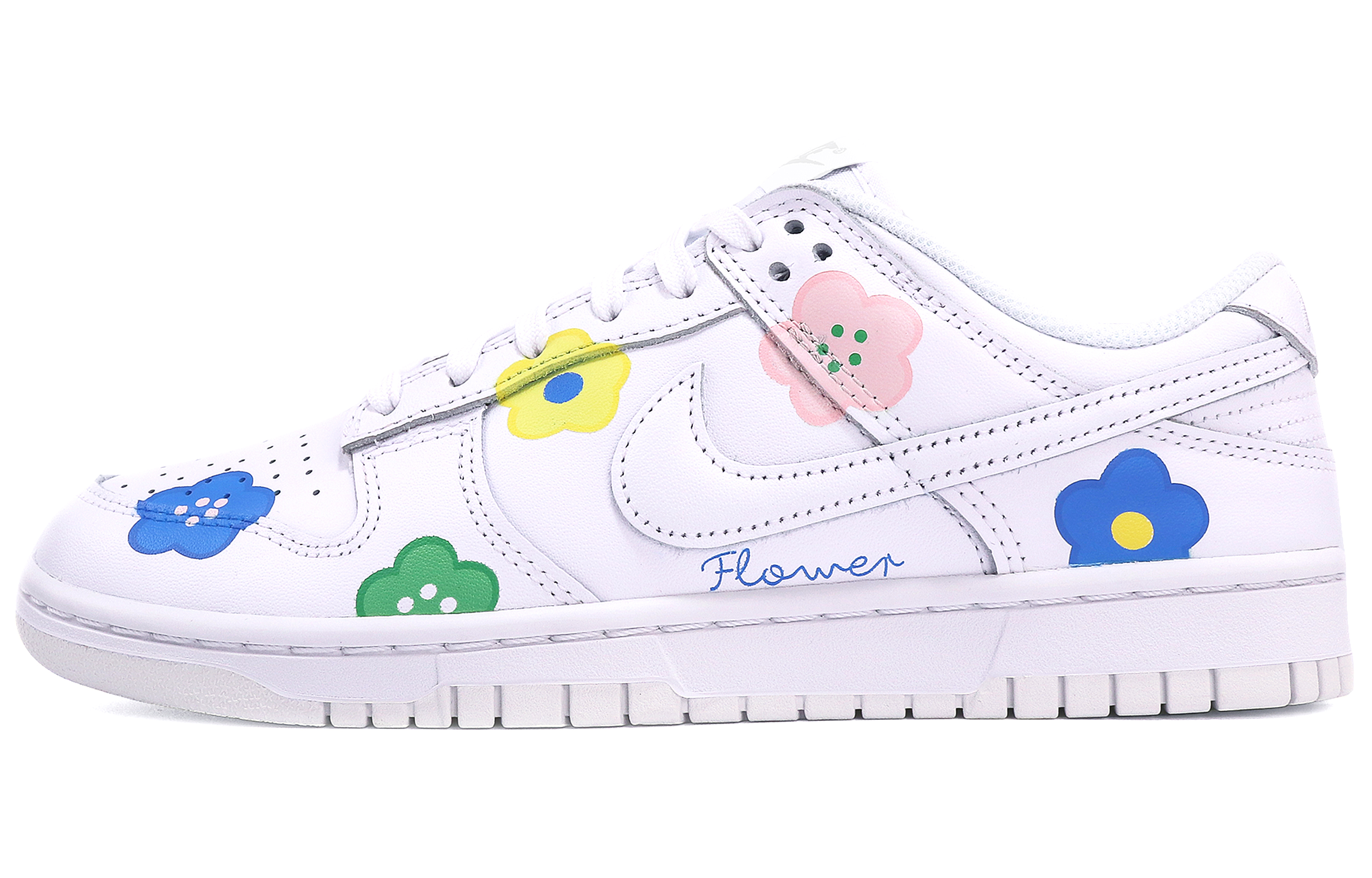 Order 【定製球鞋】Nike Dunk Low 花朵 塗鴉 ins風 簡約 清新 高街 低幫 板鞋 GS 白粉藍