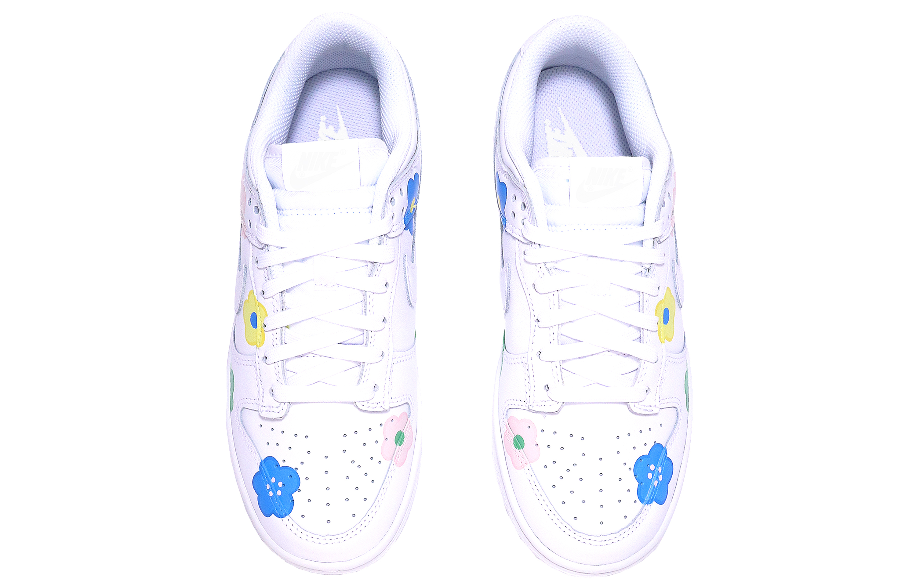 Purchase 【定製球鞋】Nike Dunk Low 花朵 塗鴉 ins風 簡約 清新 高街 低幫 板鞋 GS 白粉藍